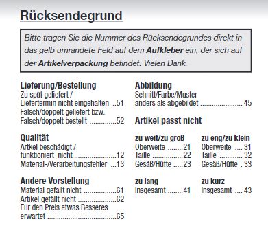 bonprix rücksendeschein